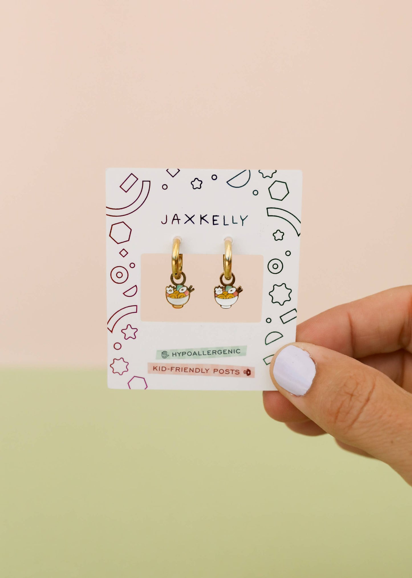 Ramen Enamel Charm Hoop