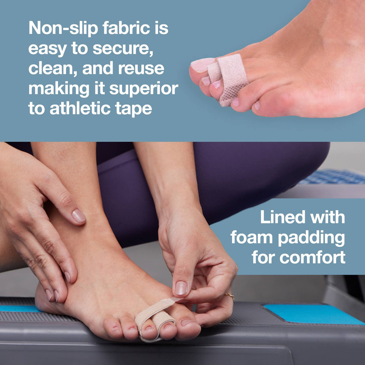 Reusable Fabric Toe Wraps for Broken or Hammertoes - 2 Pack