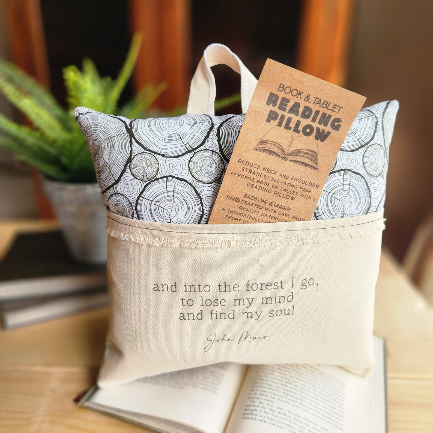 Into the forest... Muir, Reading Pillow, tree ring