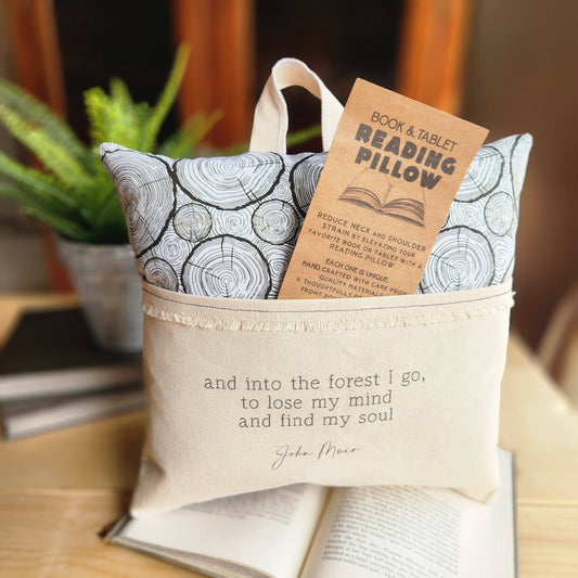 Into the forest... Muir, Reading Pillow, tree ring