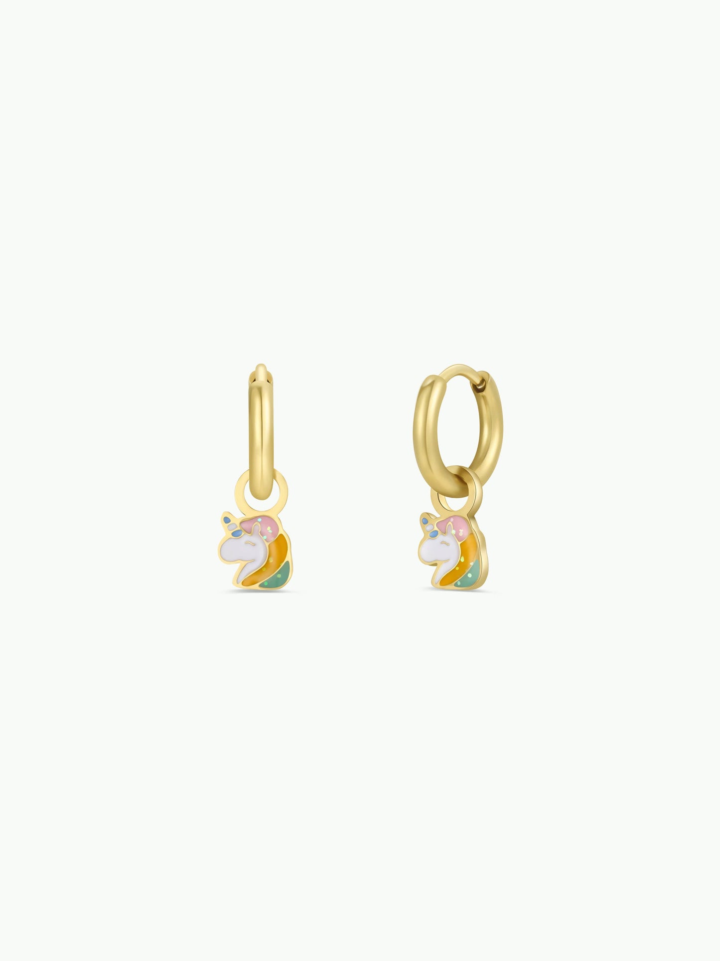 Unicorn Enamel Charm Hoop
