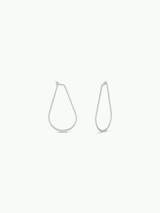 Silver Long Oval Hoop