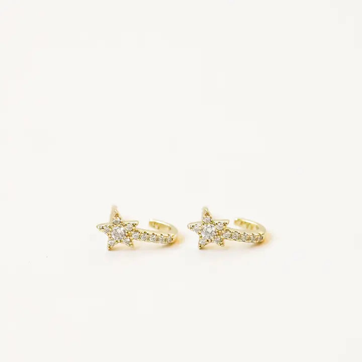 Celestial-Pave Star Huggie-Earring