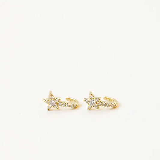 Celestial-Pave Star Huggie-Earring