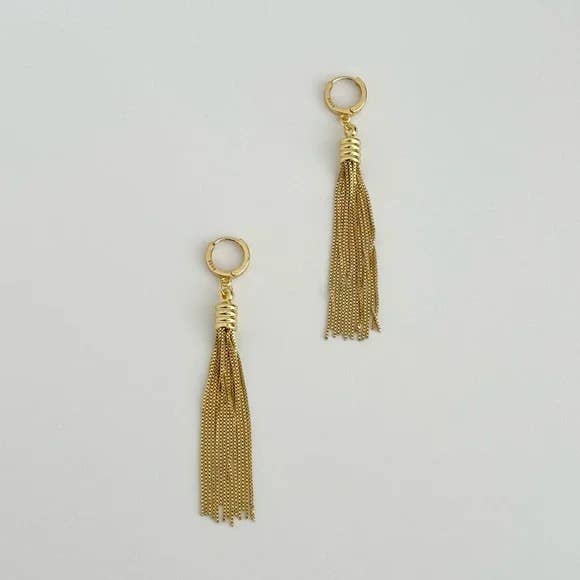 Little Fringe Huggie Hoop Earrings
