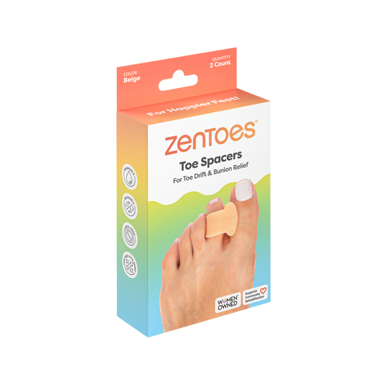 Single Loop Toe Separator, Bunion Corrector - Beige - 2 Pack