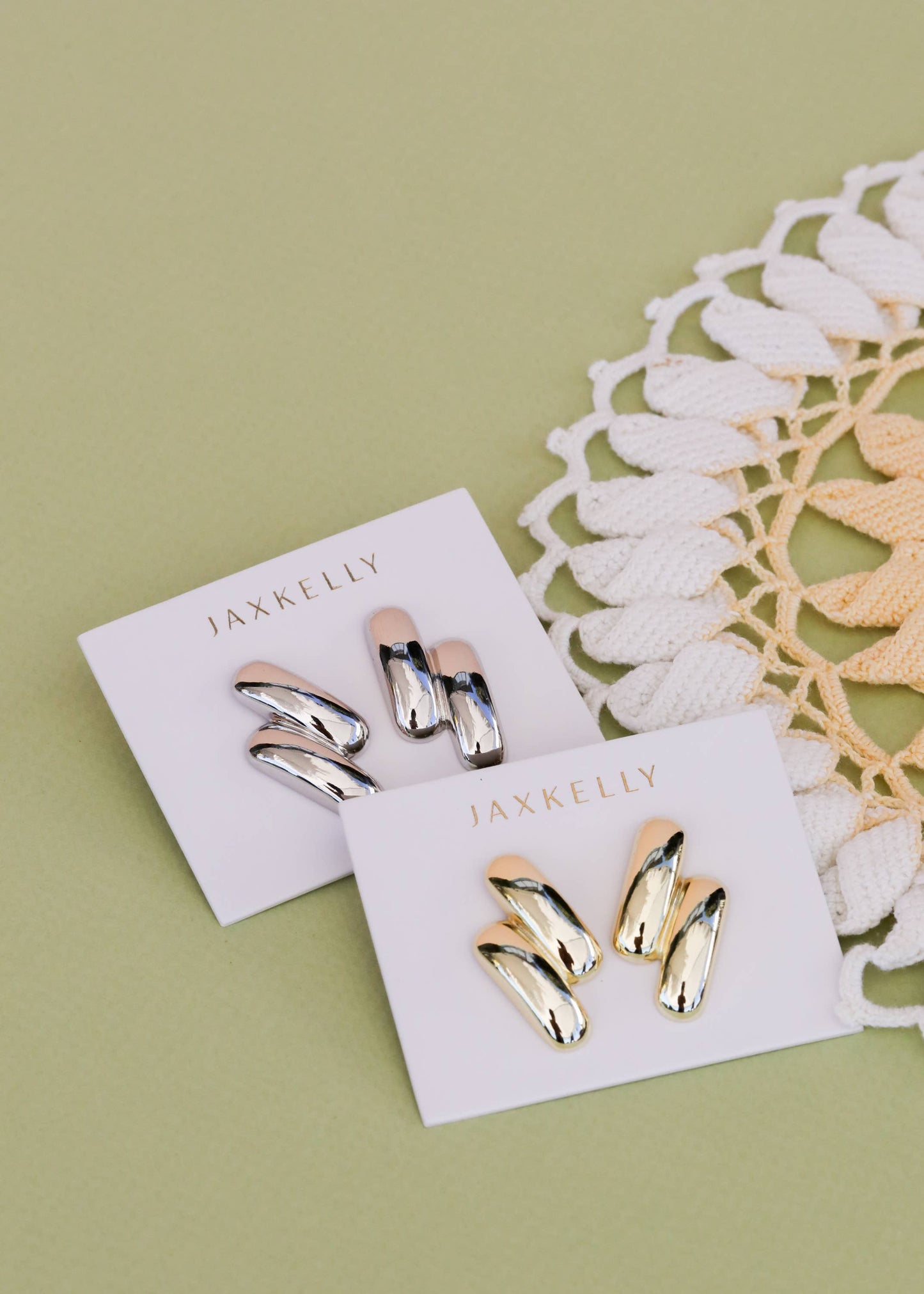 Silver Double Bold Bar Earring
