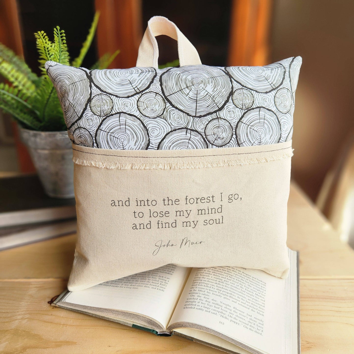 Into the forest... Muir, Reading Pillow, tree ring