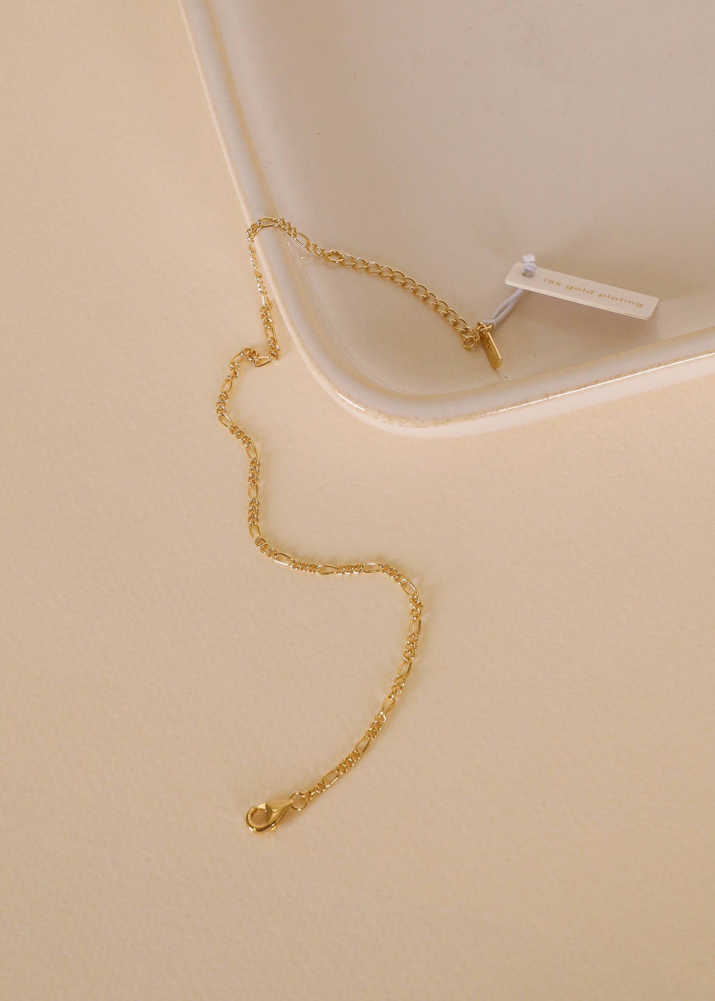 Simple Twist Chain Anklet - 18k Gold Plated