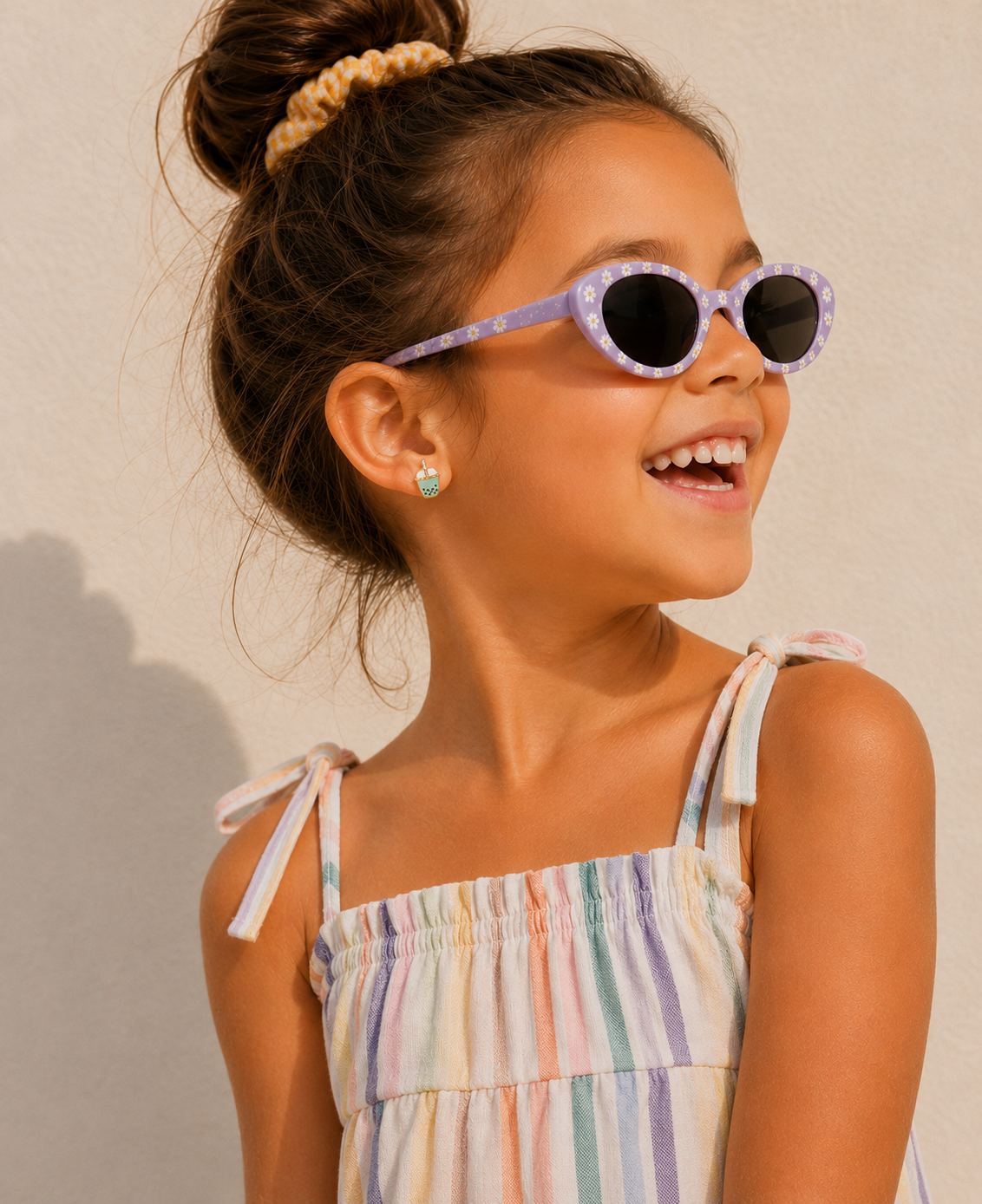 Matcha Enamel Flat Back Kids Earrings