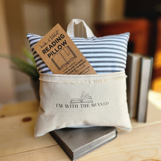 I'm With the Banned, Reading Pillow, b/w ticking