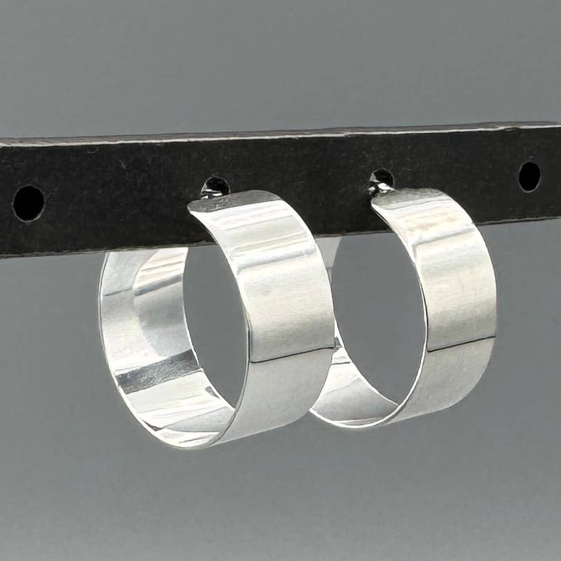 Silver Wide French Lock Hoops