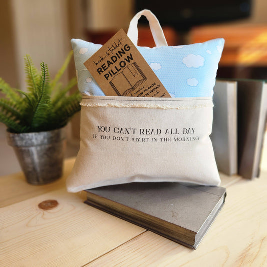 You can't read all day, Reading Pillow, clouds