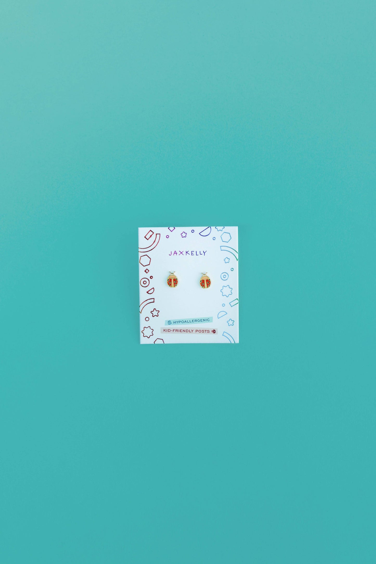 Ladybug Enamel Flat Back Kids Earrings