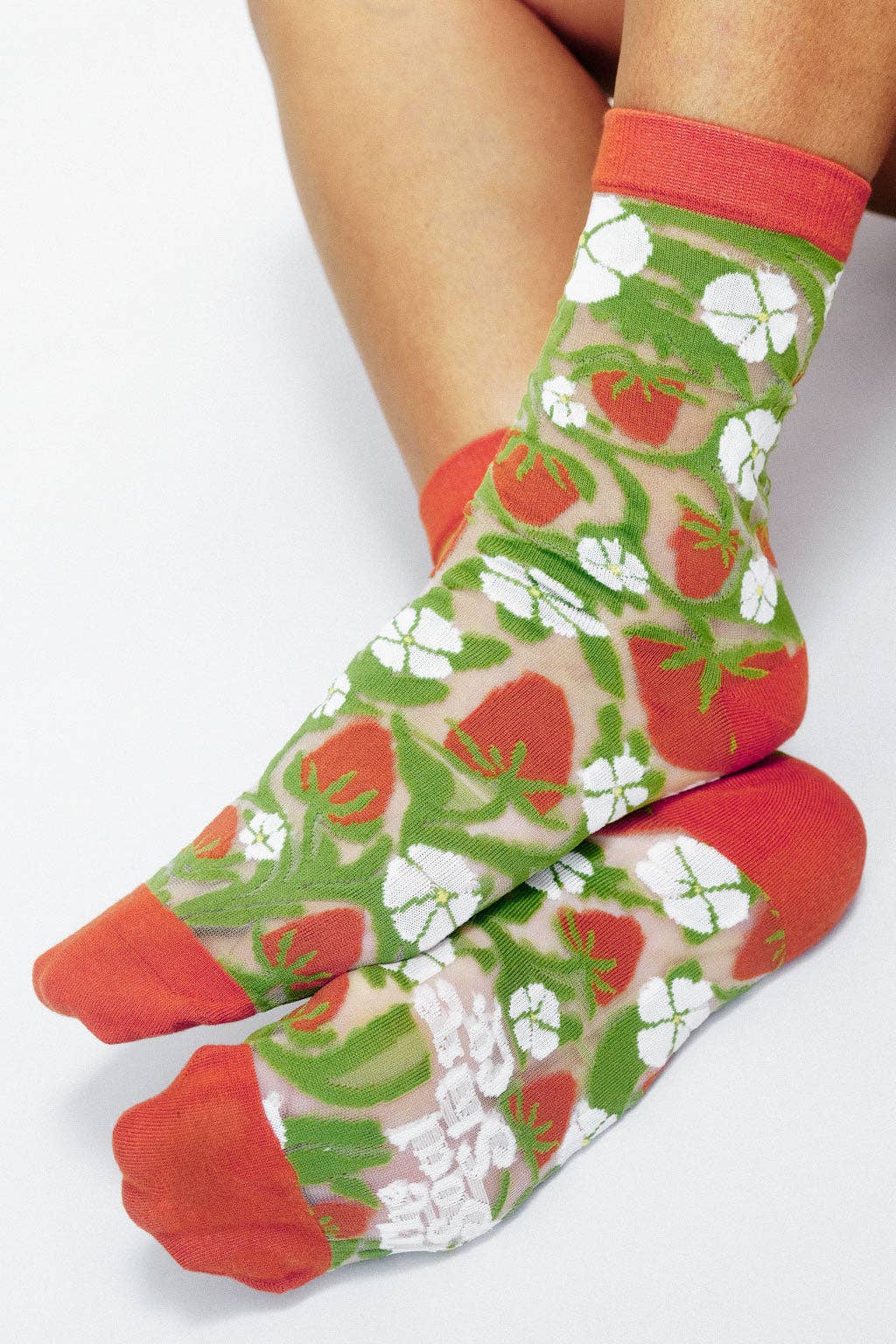 Strawberry Sheer Ankle Sock by Soulshine Co