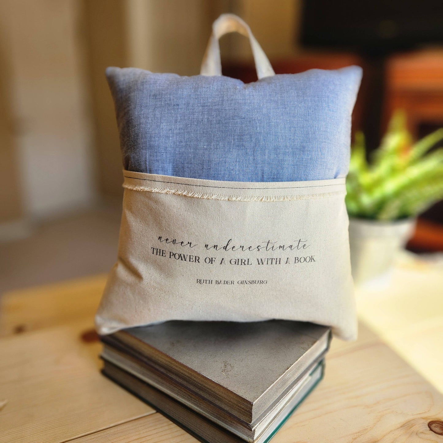 Never Underestimate the Power... Girl, RBG, Reading Pillow