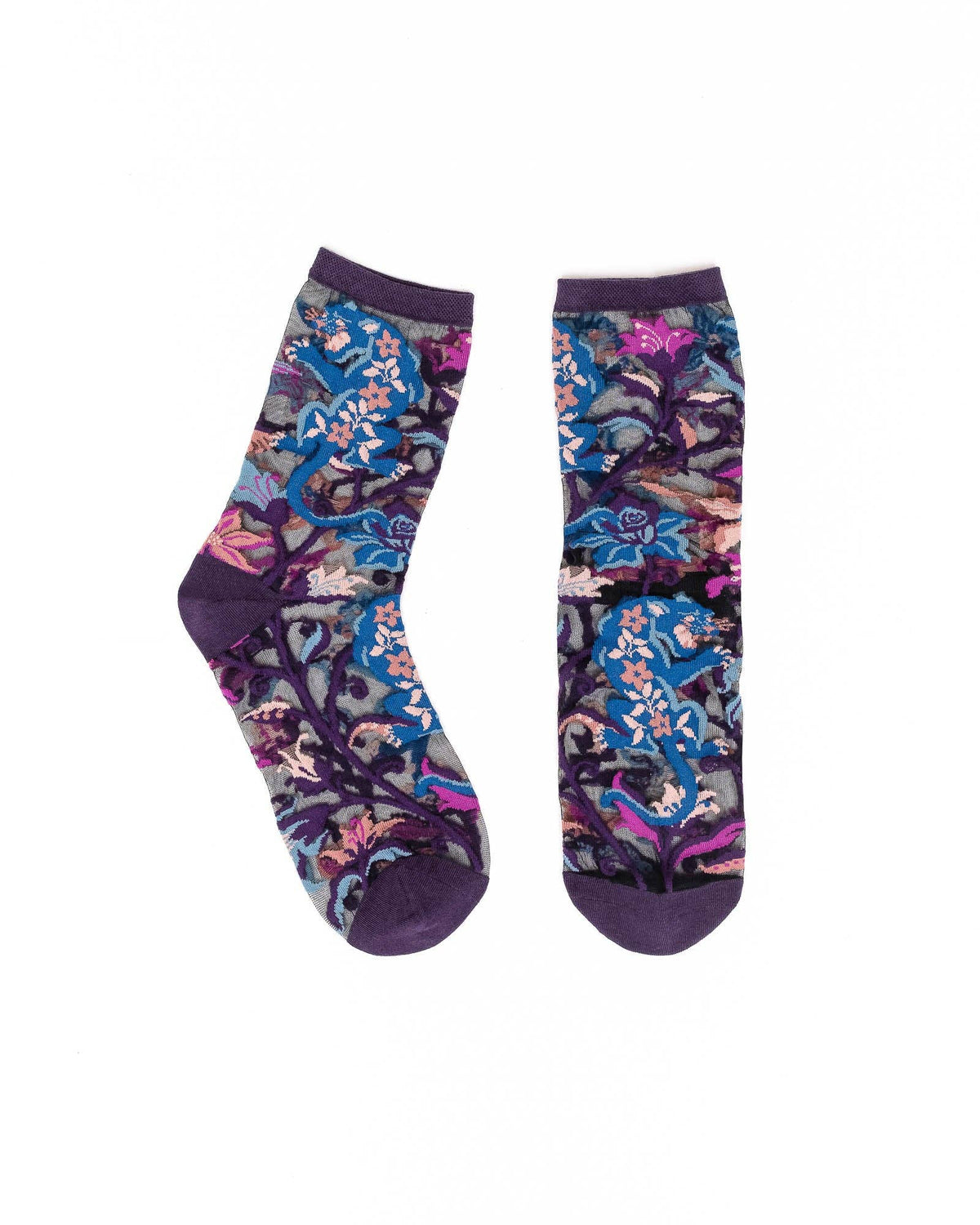 Nightshade Jaguar Black Sheer Crew Sock