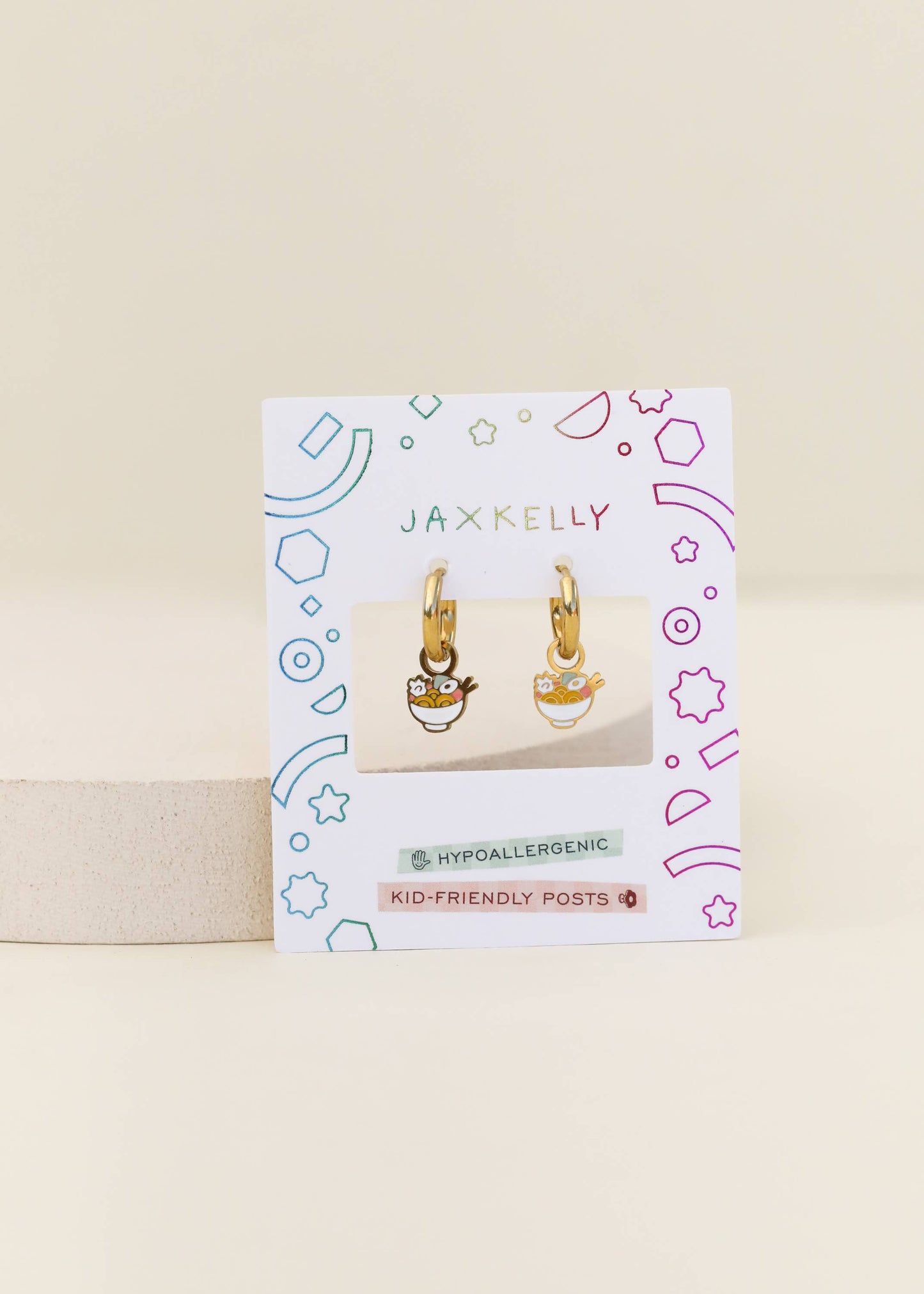 Ramen Enamel Charm Hoop