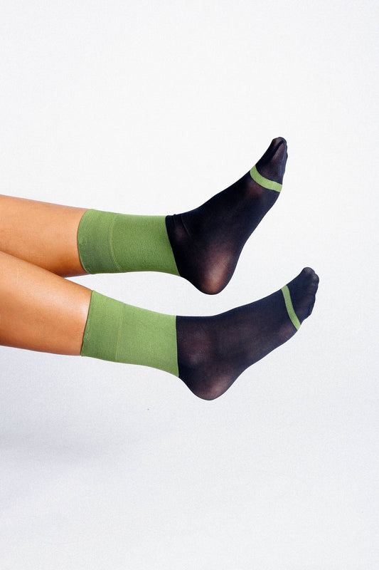 Lily Color Block Nylon Ankle Sock