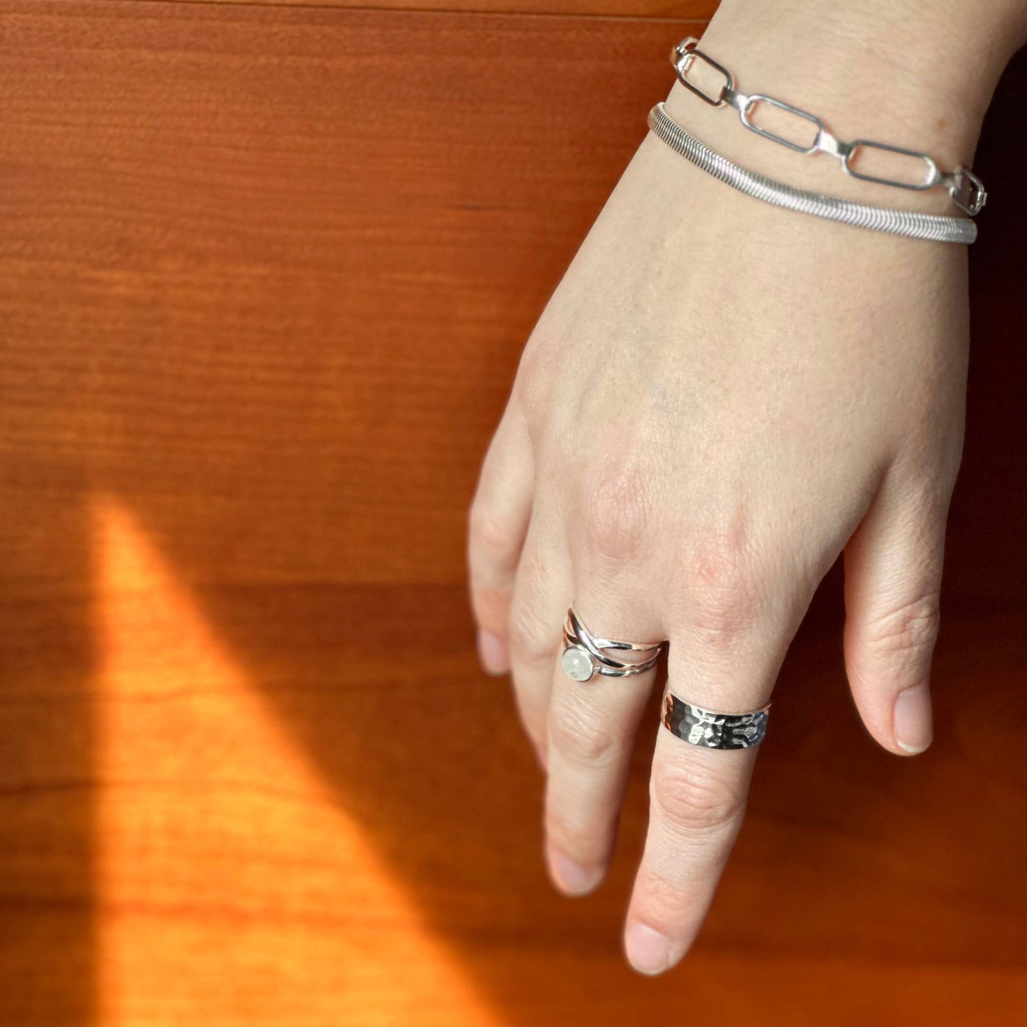 OVSNK430-7-4mm Sterling Silver Oval Snake Chain Bracelet