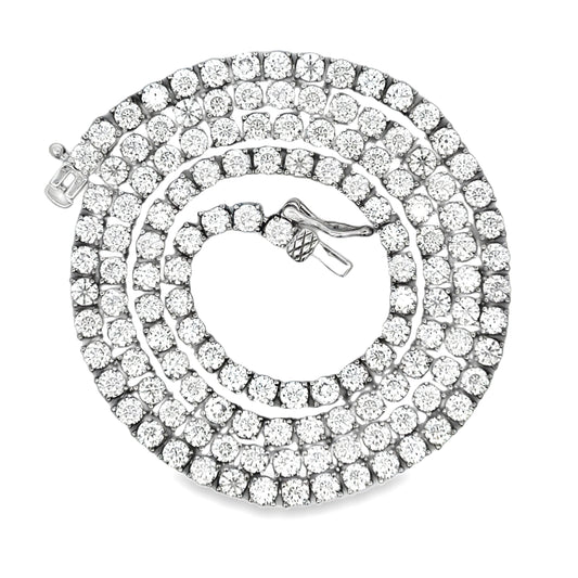 Natural 12.39ct Moissanite Tennis Sterling Silver