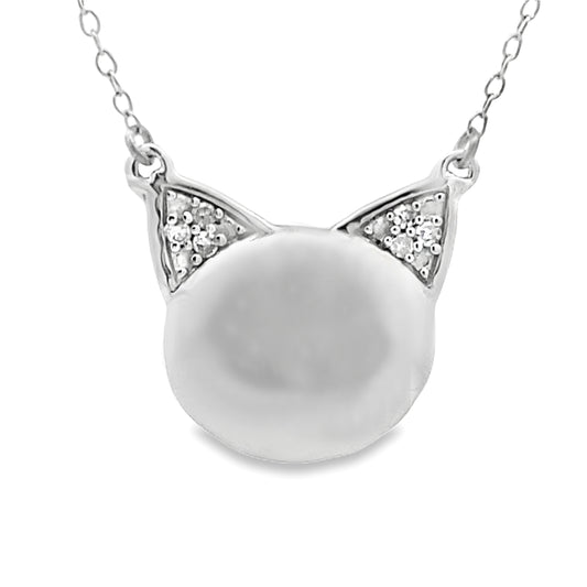 Natural .05ct Diamond Animal Pendant Sterling Silver