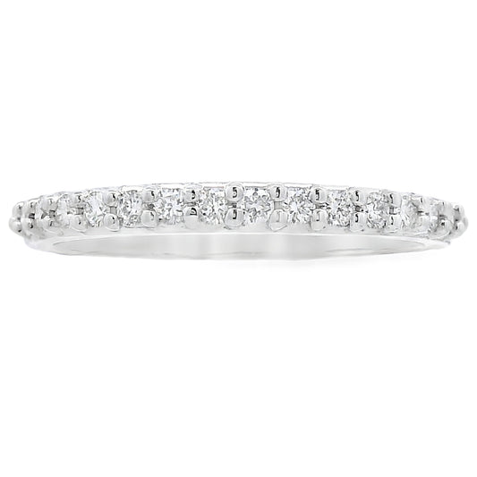 Natural .25ct Diamond Wedding Band Ring 14KT White Gold
