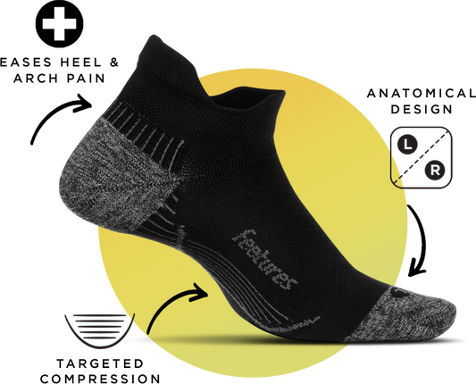 Feetures - Plantar Fasciitis Relief Sock Light Cushion No Show Tab Socks